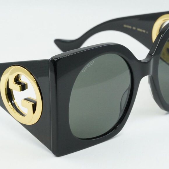 Gucci GG1254S 001 Sunglasses Black Square Frame, Grey Lenses - Picture 5 of 14